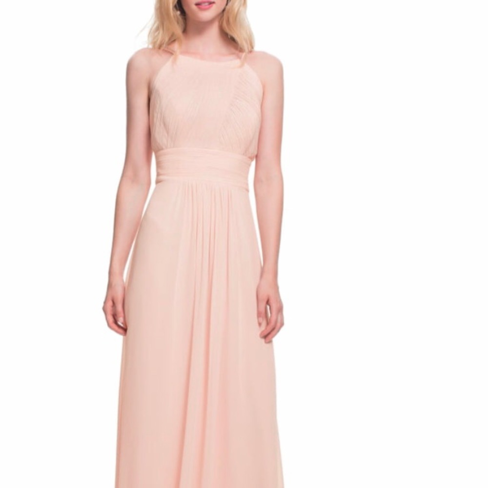 Low Back Pleated Chiffon Gown
